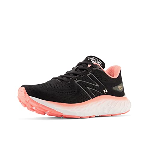 New Balance Women's Fresh Foam X EVOZ V3 Slip-Resistant Running Shoe, Black/Black Metallic/Black, 8