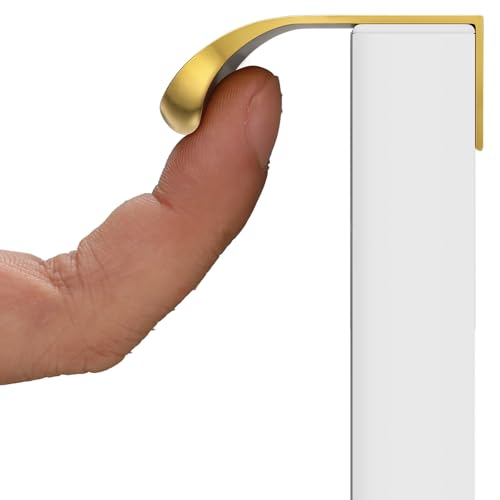 goldenwarm 10 Pack 5 Inch Finger Pulls Black Cabinet Edge Pulls Black Edge Tab Drawer Handles Aluminum Alloy Cabinet Hardware for Kitchen Cupboard