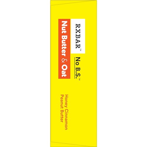 RXBAR Nut Butter and Oat Protein Bars, Protein Snacks, Snack Bars, Honey Cinnamon Peanut Butter, 23.2oz Box (12 Bars)