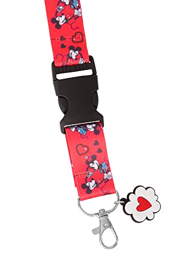 Disney Minnie and Mickey Mouse Lanyard and Mickey Mouse Retractable Badge Reel - Disney Lanyard with ID Holder - Disney Pin Lanyard - Mickey Lanyard ID Holder