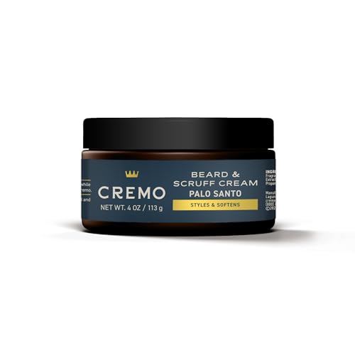 Cremo Beard & Scruff Cream, Cedar Forest, 4 oz - Soothe Beard Itch, Condition and Offer Light-Hold Styling for Stubble and Scruff (Product Packaging May Vary)