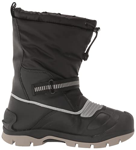 KEEN Snow Troll Insulated Waterproof Pull On Winter Boots, Black/Silver, 5 US Unisex Big Kid