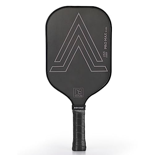 YC DGYCASI 16mm Pickleball Paddles Professional, 2024 USAPA Approved, Carbon Fiber Surface (CFS), Polypropylene Lightweight Honeycomb Core, with Cover Case Black