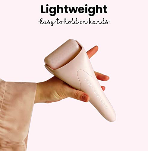 ROSELYNBOUTIQUE Ice Roller for Face Wrinkles Fine Lines Puffiness Stick Massager Facial Skin Care Tools Self Care Gifts for Men Women (Pink & Guasha)