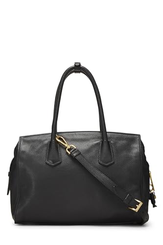 Prada, Pre-Loved Black Vitello Daino Convertible Top Handle Bag, Black