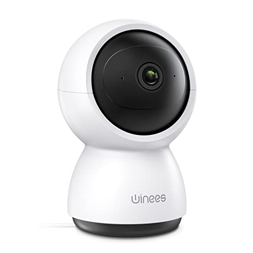 winees Indoor Security Camera 2K, WiFi Pet Camera for Home Security with Sound/Human/Pet Detection, Night Vision, Motion Tracking, Pan/Tilt/Zoom for Baby Monitor/Elderly/Dog, Only Support 2.4G WiFi