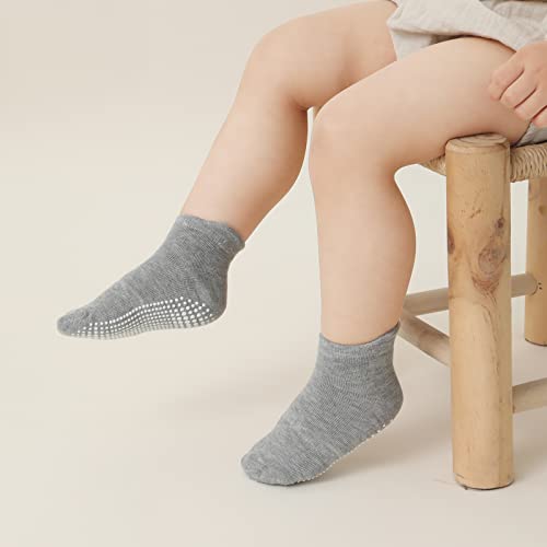 Aroveea Non Slip Grip Ankle Baby Socks 12 Pack for Toddler Boys and Girls Kids Socks,Infant Cute Cotton Baby Socks