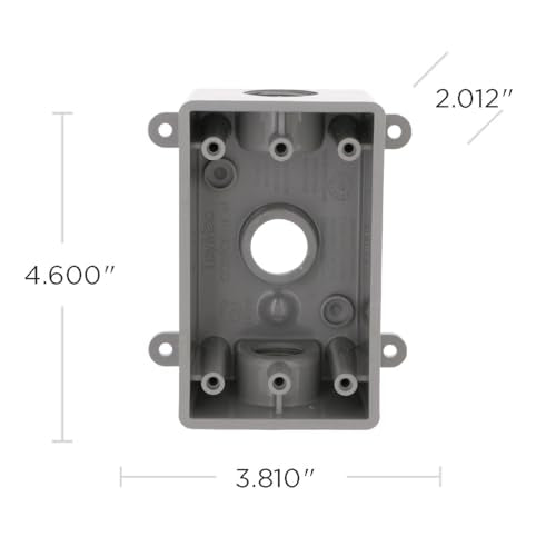 BELL PSB37550GY Single-Gang Weatherproof Three 1/2 in. or 3/4 in. Threaded Outlets, 2 in, Gray