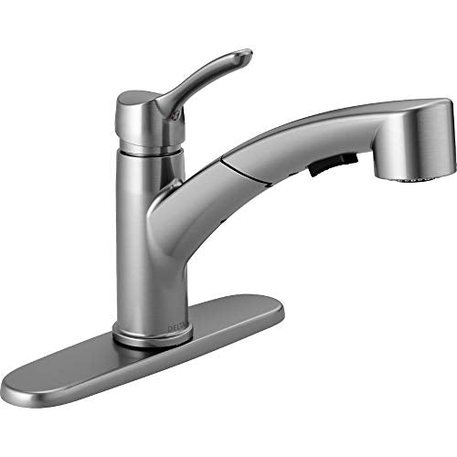 Delta Faucet Collins Single-Handle Kitchen Sink Faucet with Pull Out Sprayer and Magnetic Docking Spray Head, Arctic Stainless 4140-AR-DST