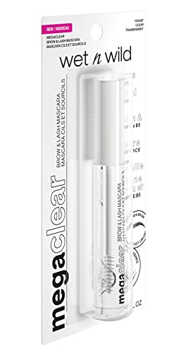 wet n wild Mega Clear Brow & Lash Mascara - Sculpts Brows, Defines Lashes, Conditioning with Soy Protein & ProVitamin B5, Primer & Top Coat, Cruelty-Free & Vegan - Clear