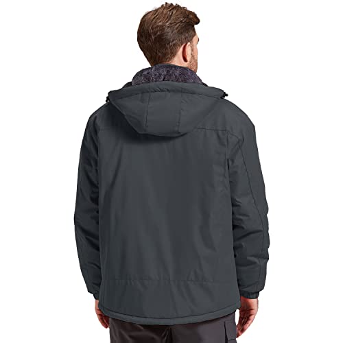 Kugnala Men's Winter Skiing Jacket Waterproof Warm Snow Fleece Lining Coat Mountain Windbreaker Hooded Windproof Rain Jacket Blue S