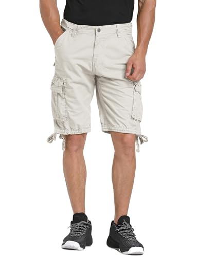 WenVen Men's Big and Tall Cargo Shorts Cotton Summer Short, Blue, 50