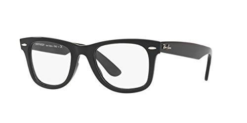 Ray-Ban RX4340V Wayfarer Ease Square Prescription Eyeglass Frames, Black/Demo Lens, 50 mm