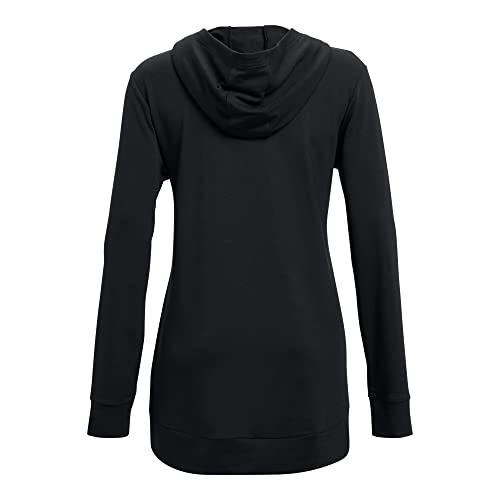 Under Armour Womens Rival Terry Funnel Long Sleeve Tunic, (001) Black / / White, X-Small