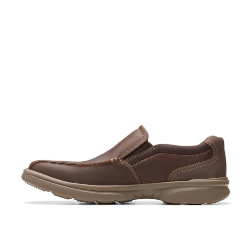 Clarks Men's Bradley Step Loafer, Brown Tumbled, 9.5