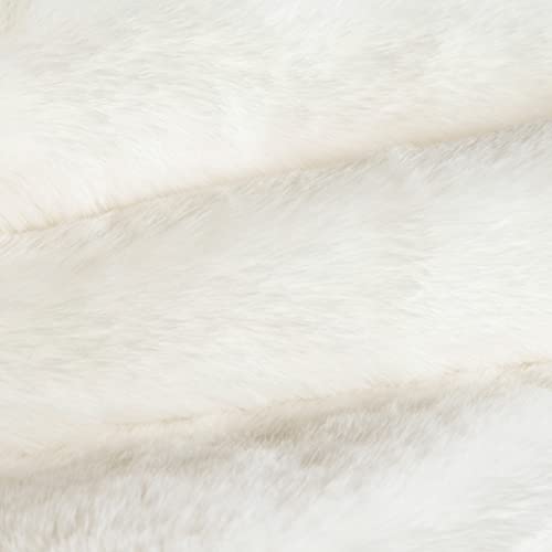 Home-Complete Faux Fur Bath Mat – 21x34-Inch Nonslip Jacquard Faux Fur Rug for Washable Rug Bathroom or Kitchen, Beige