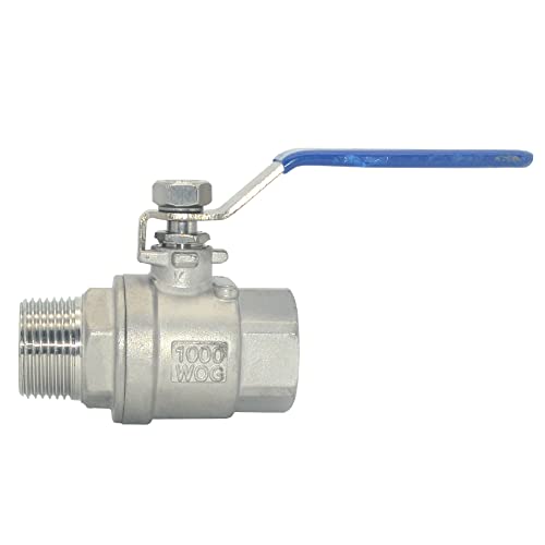DAN SPEED 1 Inch Male x Female NPT Ball Valve S304 Stainless Steel,Full Port Heavy Duty for Water, Oil, and Gas,1000WOG (1 inch)