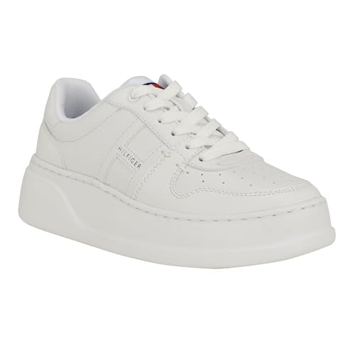 Tommy Hilfiger Women's Giahn Sneaker, White/Black 141, 11