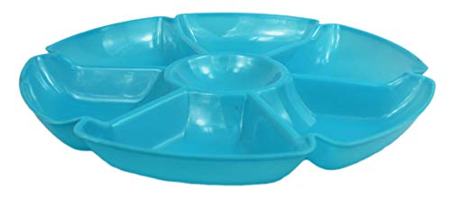 4 Black Duck Chip N Dip Hard Plastic 12-Inch Round 7-Section Serving Trays! Assorted Colors