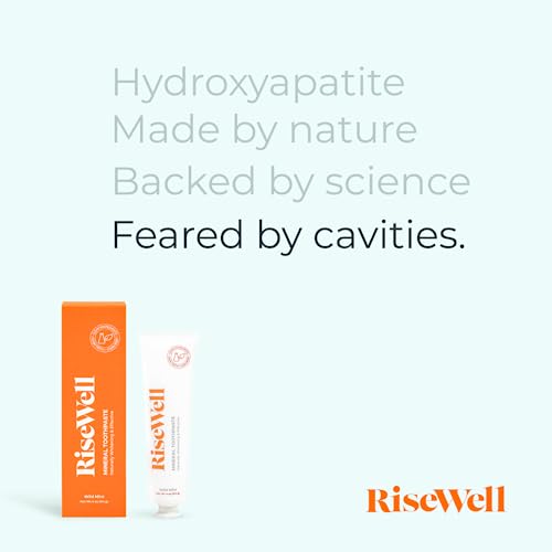 RiseWell Mineral Toothpaste - Natural Toothpaste with Hydroxyapatite - No Added Fluoride, Natural Remineralizing Toothpaste Without SLS - Made by Dentists Toothpaste, Wild Mint 4 Oz