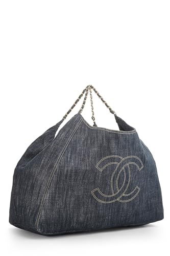 Chanel, Pre-Loved Dark Washed Denim Coco Cabas XL, Navy