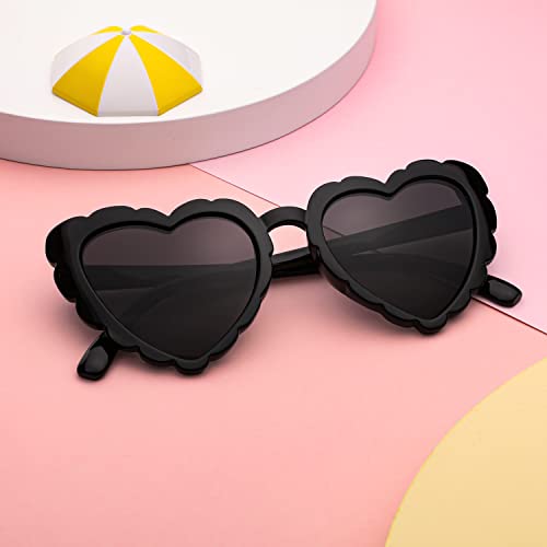 FEISEDY Love Heart Shaped Sunglasses for Women Trendy Retro Cat Eye Mod Style Stylish Glasses B2336