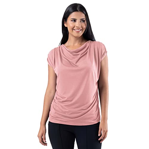 Wright's Women's Jersey Knit Sleeveless Drape Neck Top, Black, Small