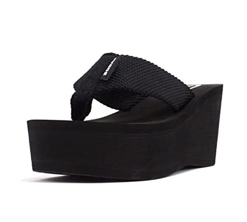 Soda Womens Oxley-S Flip Flop Sandals,Black Pu,6.5