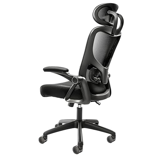 VEVOR Ergonomic Office Chair with Adjustable Lumbar Support, Desk Chair with Adjustable Headrest, PU Armrests Computer Chair for All Day Comfortable Sitting