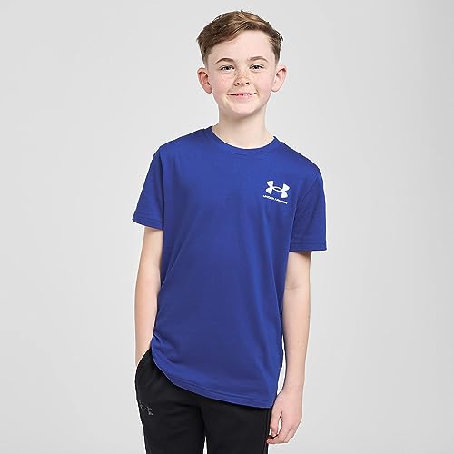 Under Armour Boys' Sportstyle Left Chest Short-Sleeve T-Shirt, Midnight Navy (410)/Black, Youth X-Small