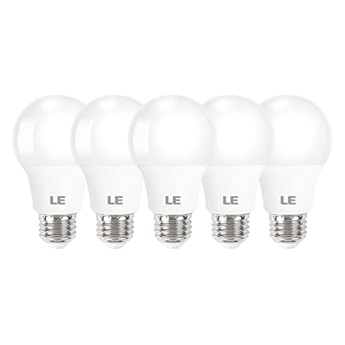 LE LED Light Bulbs 60 Watt Equivalent, 9W 800 Lumens Non-Dimmable, Soft Warm White 2700K, A19 E26 Standard Medium Base, 10000 Hour Lifetime 5 Count (Pack of 1)