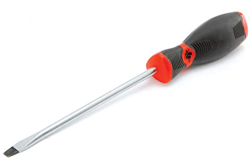 Performance Tool W30989 Black & Red Slotted Screwdriver, 1/4-Inch x 6-Inch