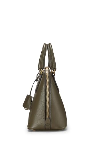 Prada, Pre-Loved Green Vitello Daino Convertible Dome Handbag, Green