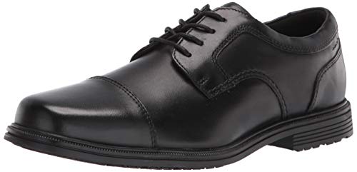 Rockport mens Rockport Men's Robinsyn Waterproof Cap Toe Oxford, Black, 9.5 Wide US