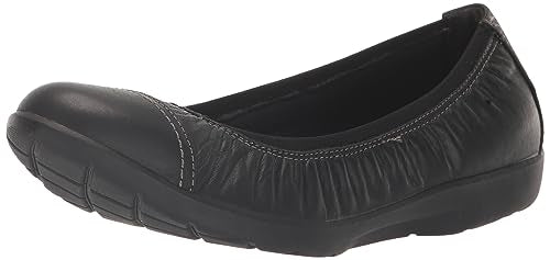 Clarks Women's Meadow Opal Ballet Flat, Black Leather, 8