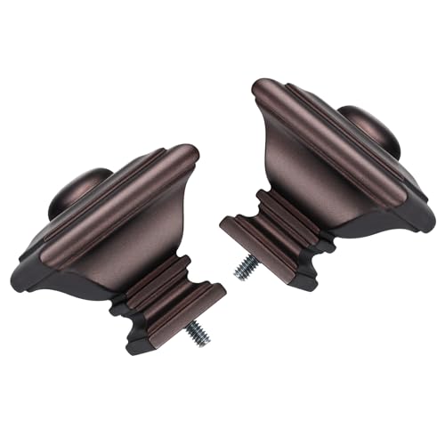 BRIOFOX BLACK Curtain Rods for Windows 28 to 48 Inch Adjustable Length 1 Inch Diameter Heavy Duty Window Curtain Rods for Indoor Ourdoors With Classic Square Finials