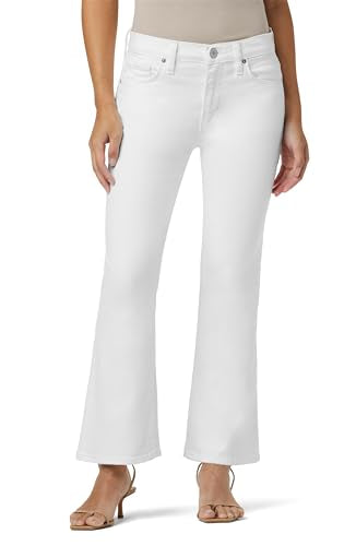 HUDSON Women's Petite Nico Mid Rise Cropped Bootcut Jean, White, 34