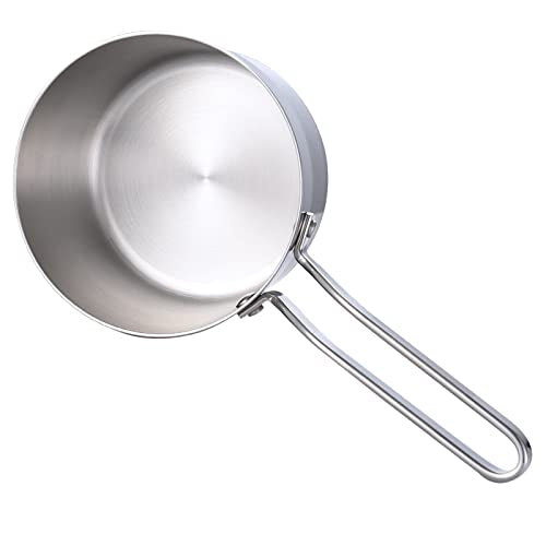 LOLYKITCH Tri-Ply Stainless Steel 1.5 QT Saucepan with Lid, Dia.16CM Induction Cooking Sauce Pot, Oven and Dishwasher safe,Detachable Handle.