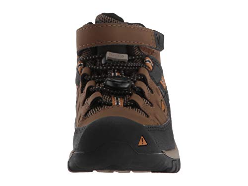 KEEN unisex child Targhee Mid Height Waterproof Hiking Boot, Dark Earth/Golden Brown, 8 Little Kid US