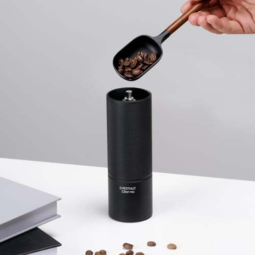 TIMEMORE Manual Coffee Grinder Stainless Steel Espresso Coffee Bean Grinder with Foldable Handle Chestnut C3 ESP PRO Internal Adjustable Setting, Double Bearing Positioning Black