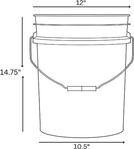 House Naturals 5 Gallon Purple Food Grade Plastic Bucket with Screw on Gamma lid, BPA Free, Made in USA (Pack of 3) (Purple Bucket with Aqua lids)