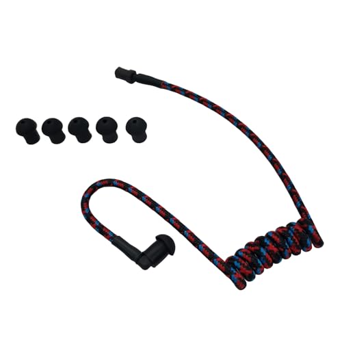 stdgove Acoustic Coil Tube Mixed Color Colorful Replacement with Silicone Small Ear Tips Buds for Right Left Ears for Two Way Radio Walkie Talkie Air-tube Earpieces (Black+Blue+Red)