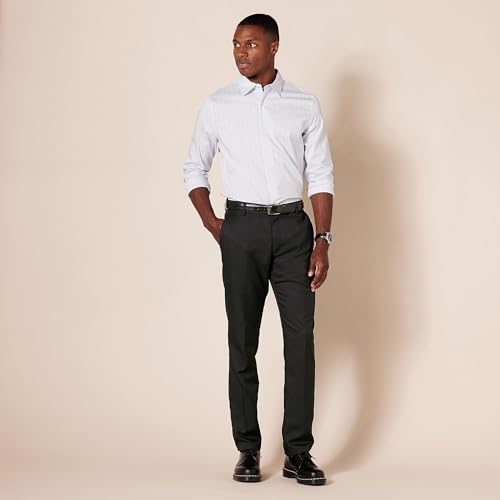 Amazon Essentials Men's Slim-Fit Flat-Front Dress Pant, Black, 42W x 29L