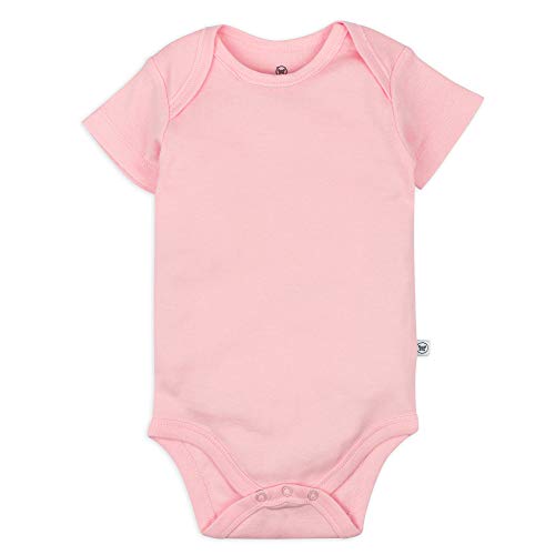 Honestbaby Organic Cotton Short Sleeve Bodysuits Multi Pack, 5 Pack Rose Blossom, 24 Months