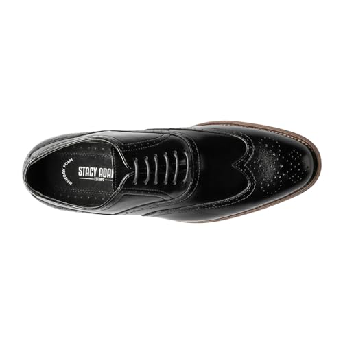STACY ADAMS mens Dunbar - Wingtip Oxford, Black, 10.5 US