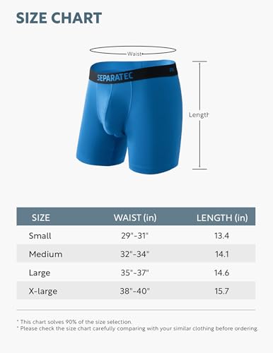 Separatec Dual Pouch Men's Underwear Soft Breathable Rayon Made from Bamboo Boxer Briefs Pouch Underwear for Men 7 Pack（S,Assorted Colors）