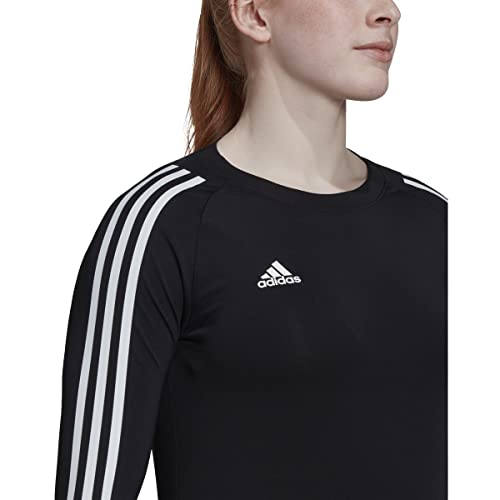 adidas Women's Hi Low Jersey Long Sleeve, Black/White, X-Small