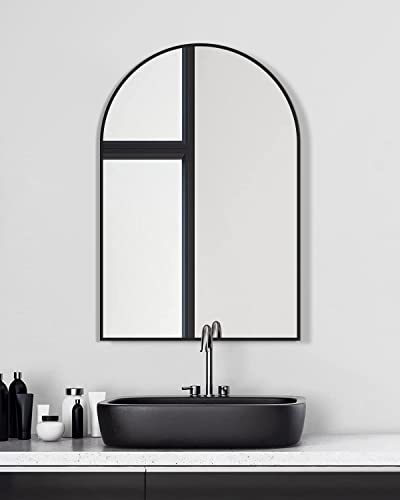 TinyTimes 81''x41'' Oversized Full Length Mirrors, Arched Floor Mirror with Stand, Full Body Large Oversized Standing Mirror/Leaning/Hanging Wall Mounted for Living Room, Bedroom, Gold