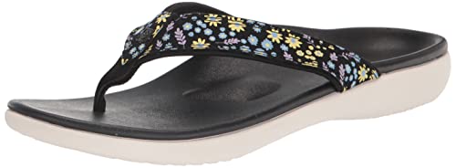 Spenco womens Yumi Nuevo Floral Flip Flop, White, 9.5 Wide US