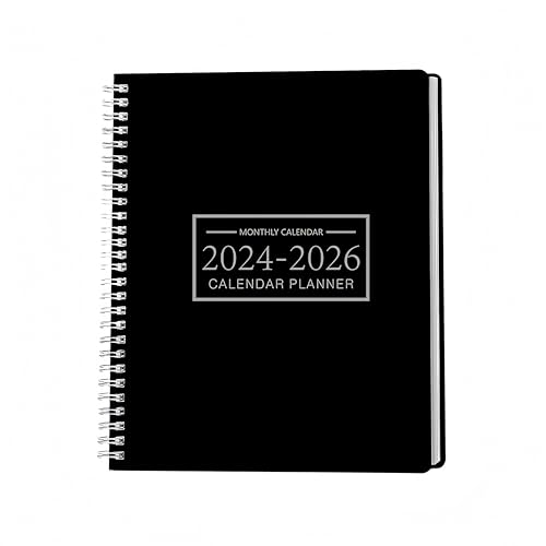 Monthly Planner 2024-2026, 2024 Calendar 24 Months Planner, JULY 2024 - JUNE 2026, 8.5" x 11", 2024 Academic Planner Hard PVC Cover with Spiral Bound, Perfect for School & Office for Women & Men